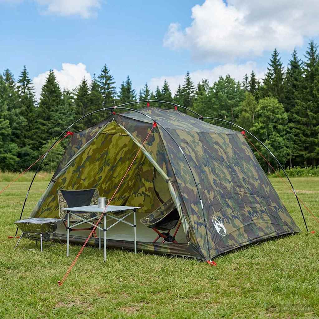 Tunneltelt 4-personers Camouflage 185T Polyester med PU Coating