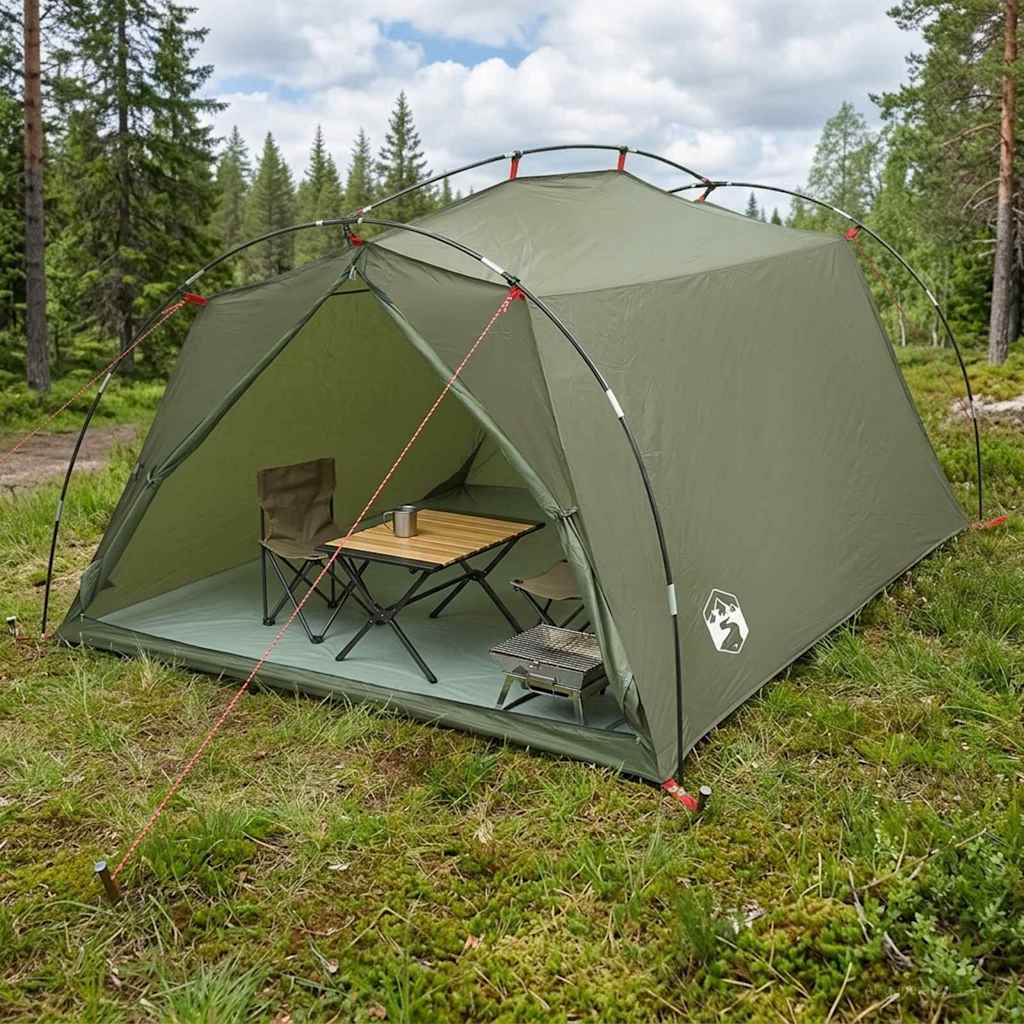 Tunneltelt 2-personers Olivengrøn 185T Polyester med PU Coating