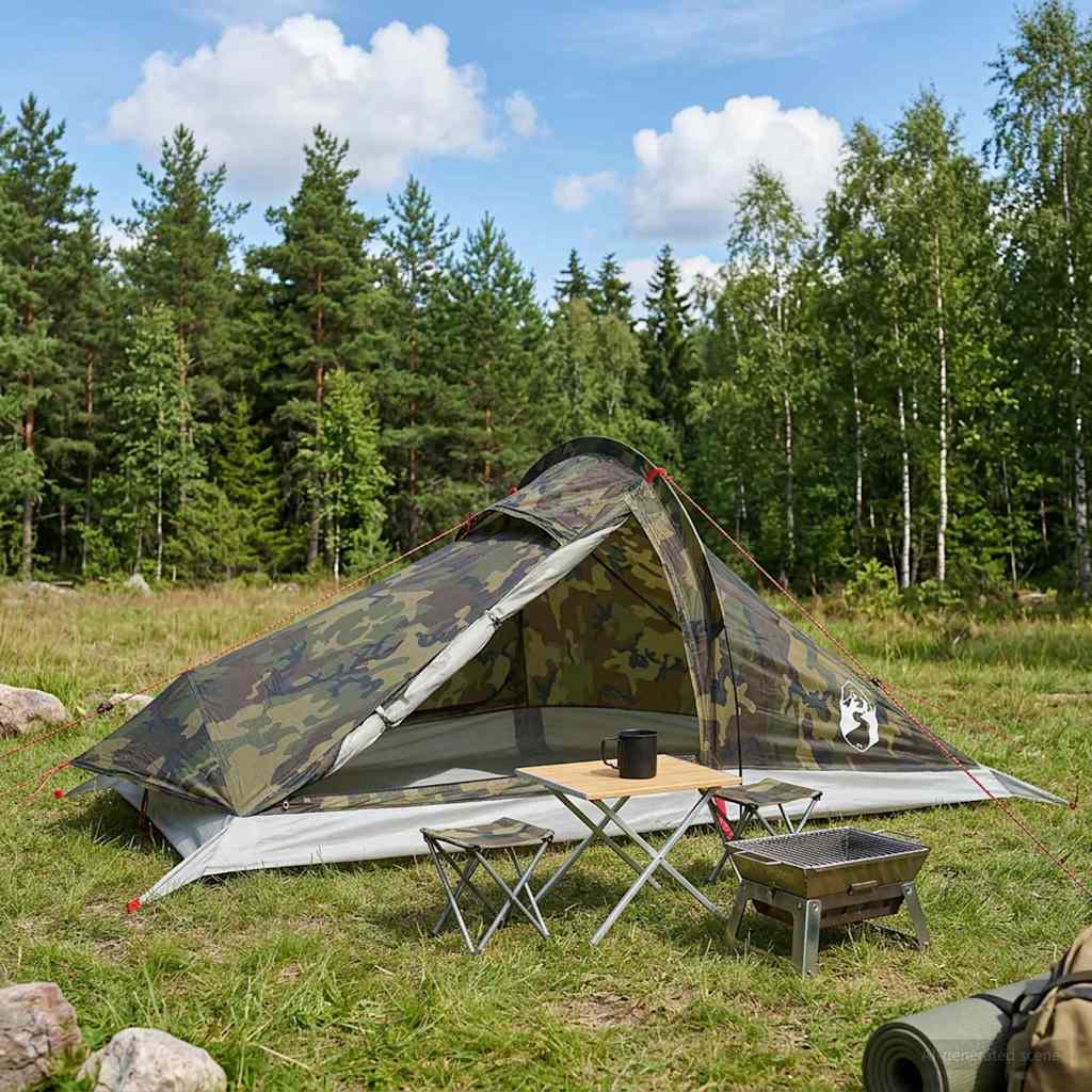 Backpacking Telt 4-personers Camouflage