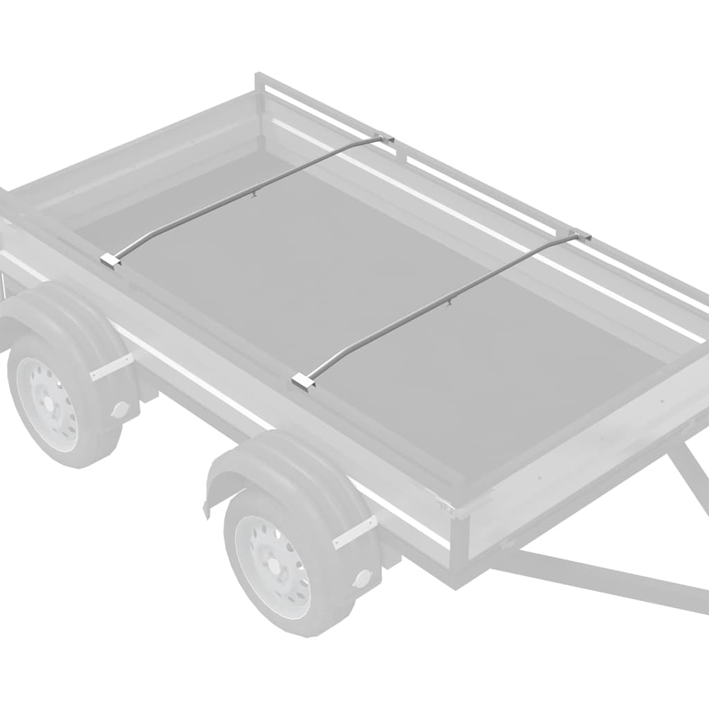 Tarpaulin Bracket til Trailere 2 Sølv 102-155 cm Aluminium