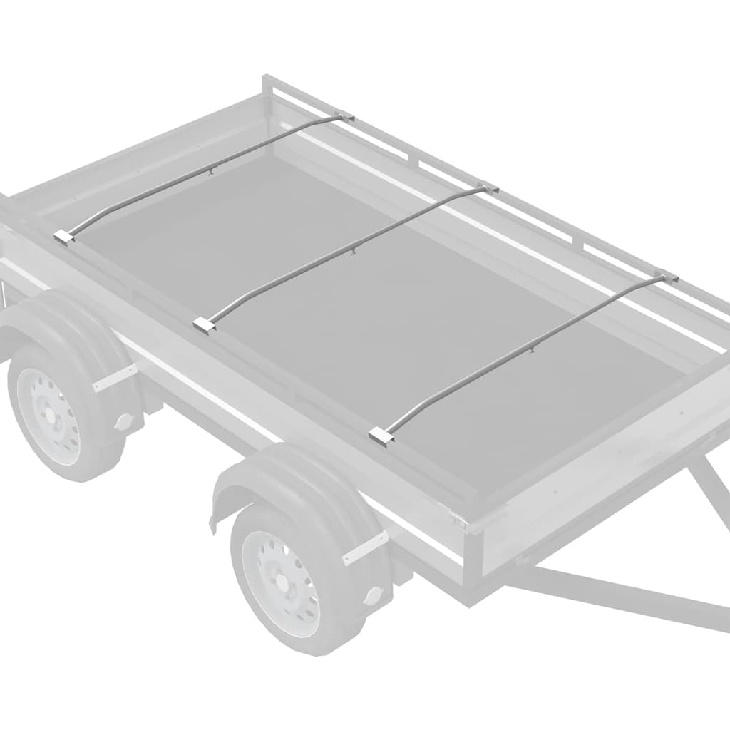 Tarpaulin Bracket til Trailere 3 Sølv 102-155 cm Aluminium