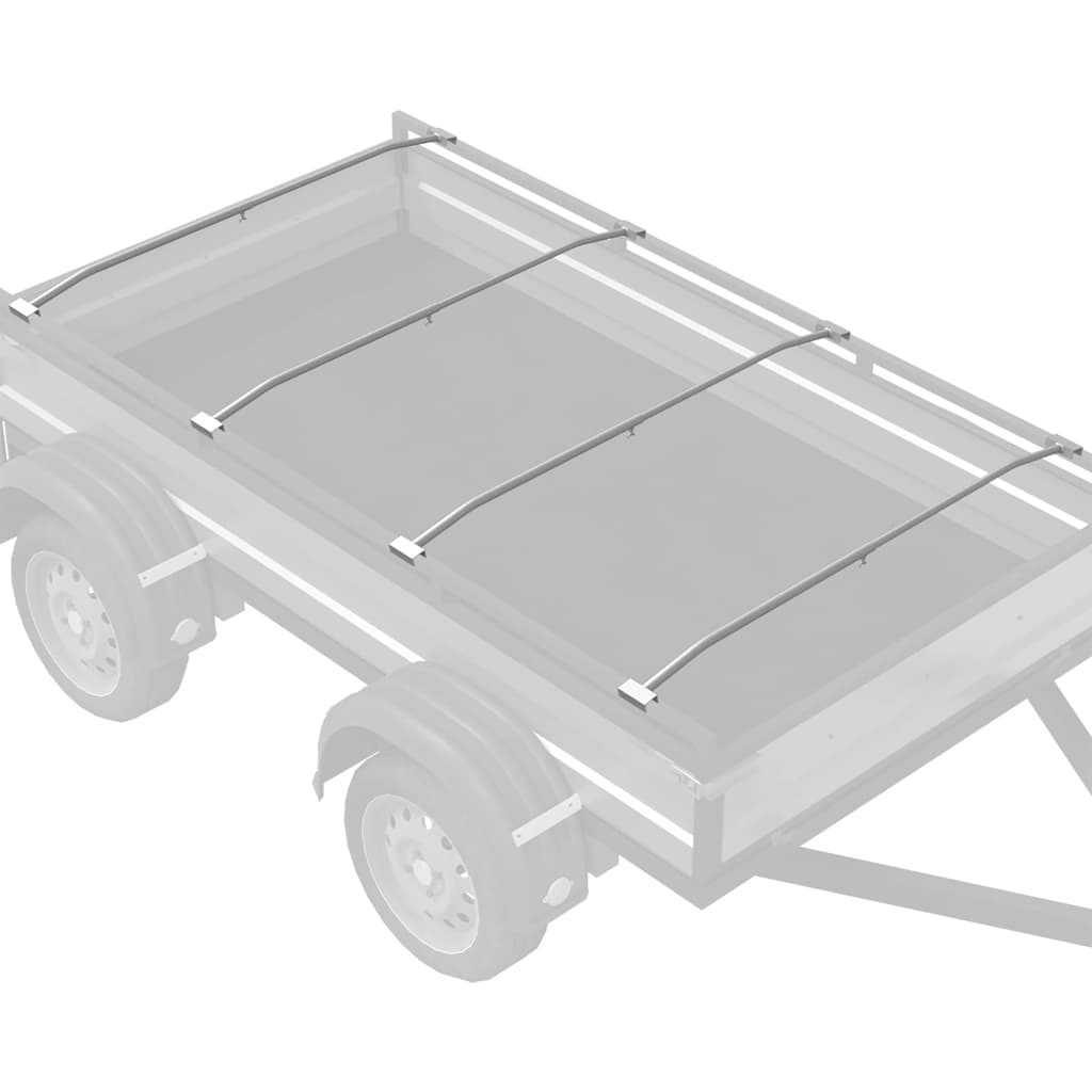 Tarpaulin Bracket til Trailere 4 Sølv 136-218 cm Aluminium