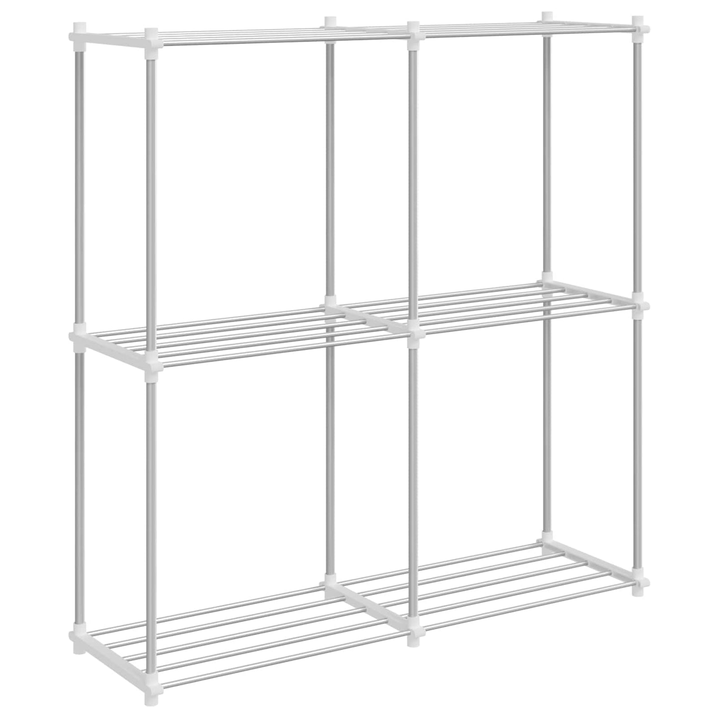 Tubulær hylde med opbevaring Hvid 86 x 27 x 90 cm Aluminium