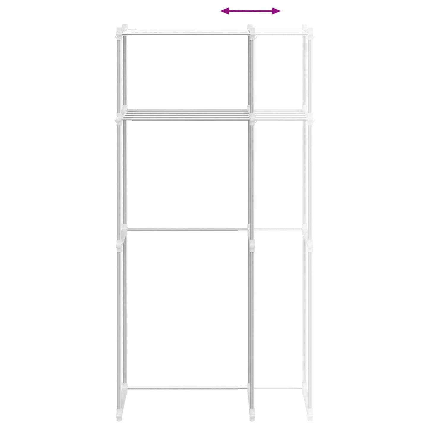 Vaskemaskinehylde Hvid 70 x 27 x 136 cm Aluminium