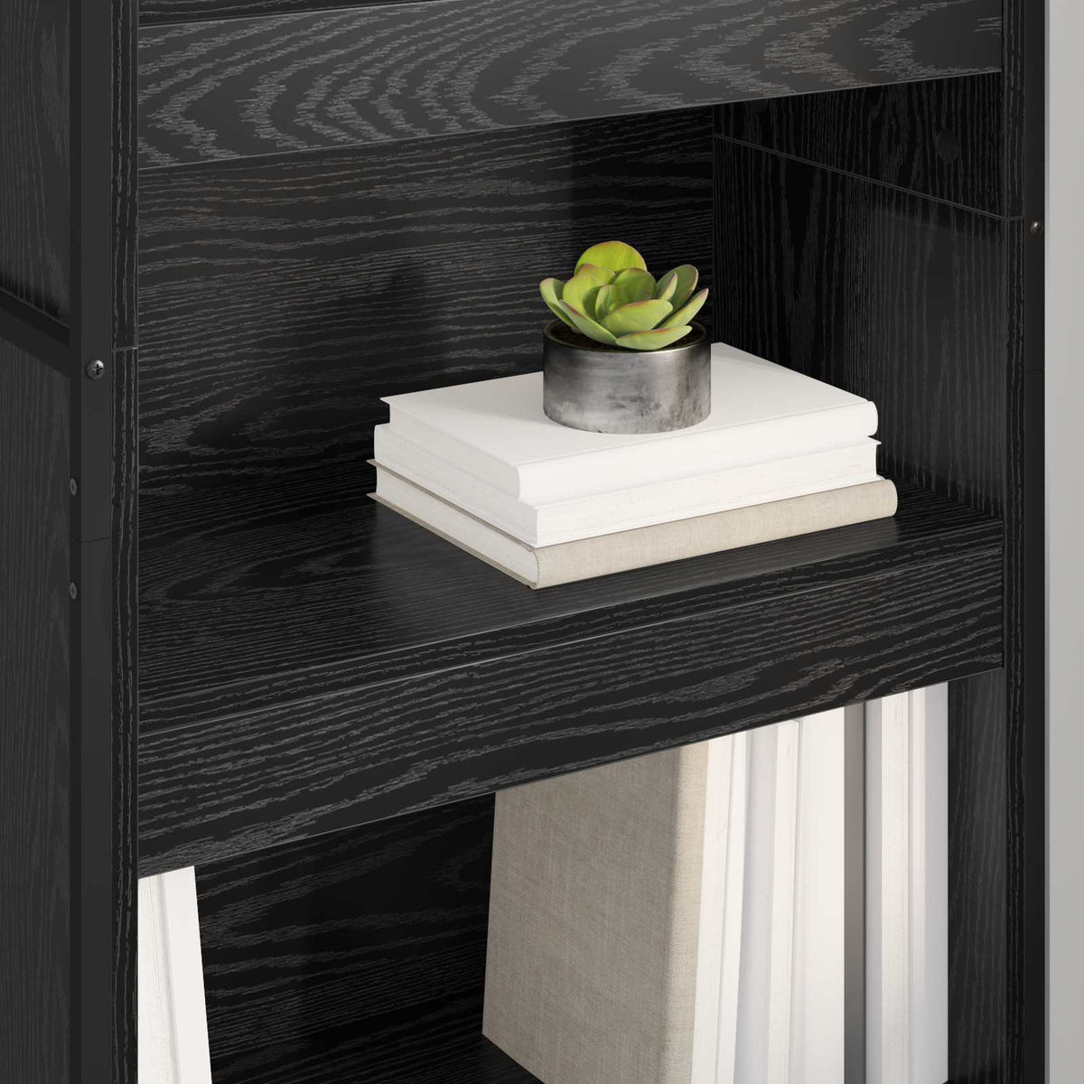Bogskab 60 x 30 x 189,5 cm Konstrueret træ Sort eg