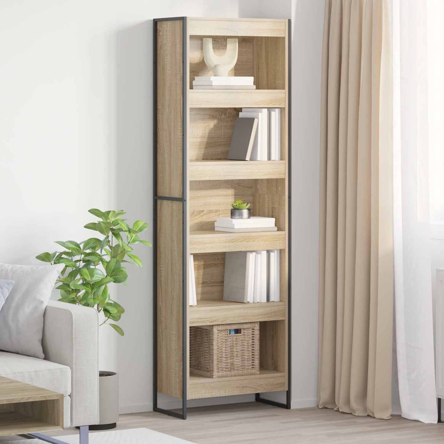 Bogskab 60 x 30 x 189,5 cm Konstrueret træ Sonoma
