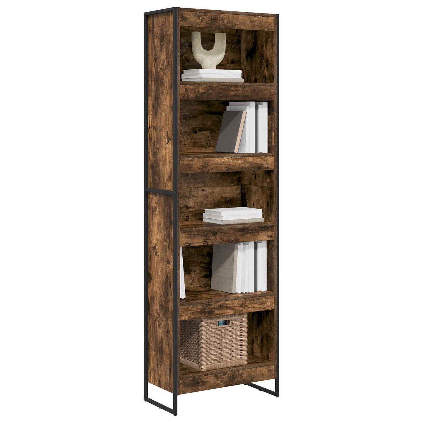 Bogskab 60 x 30 x 189,5 cm Konstrueret træ Røget Eg