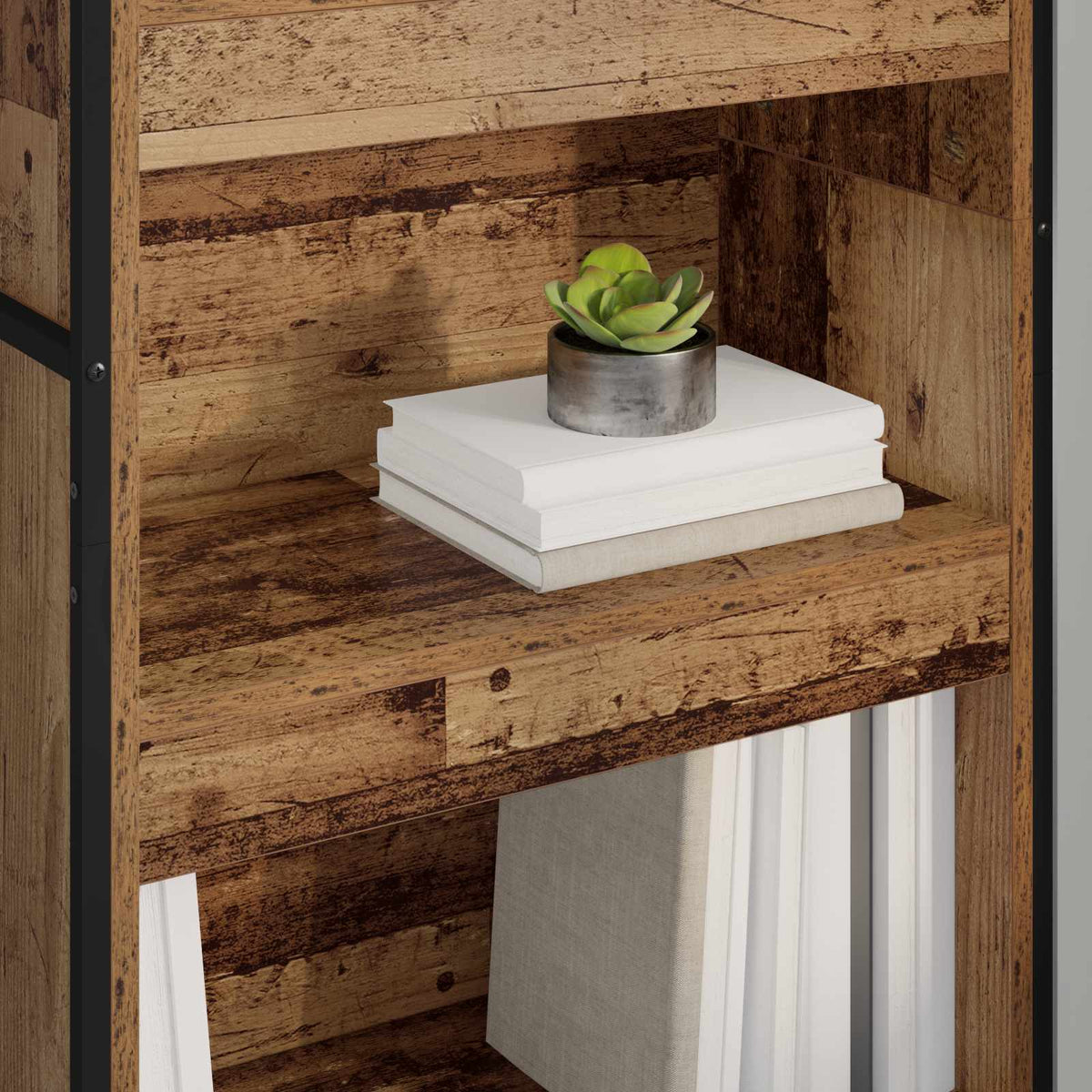 Bogskab 60 x 30 x 189,5 cm Konstrueret træ Gammelt træ