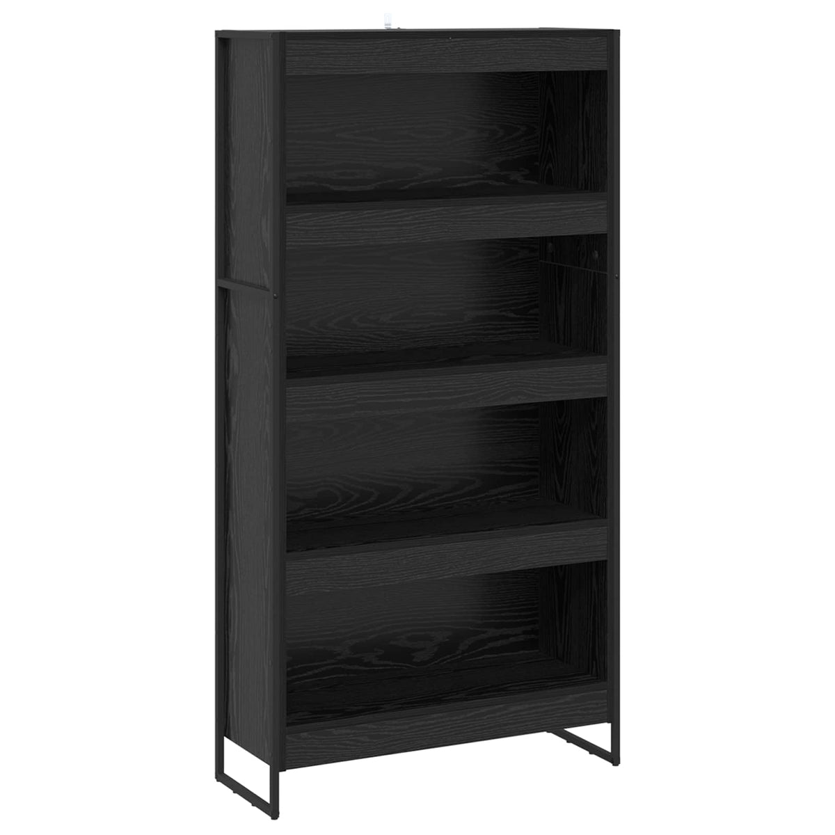 Bogskab 80 x 30 x 155 cm Konstrueret træ Sort eg