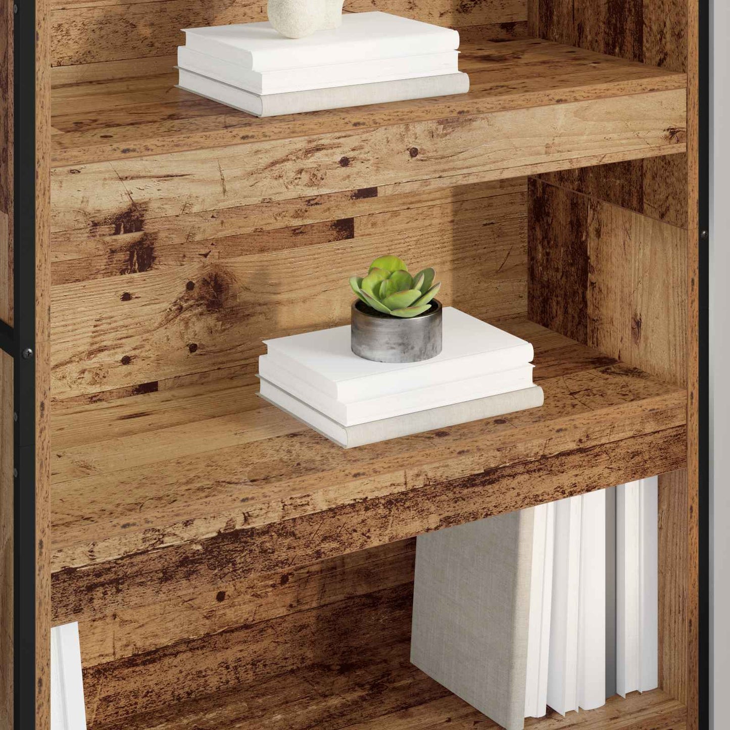 Bogskab 80 x 30 x 155 cm Konstrueret træ Gammelt træ