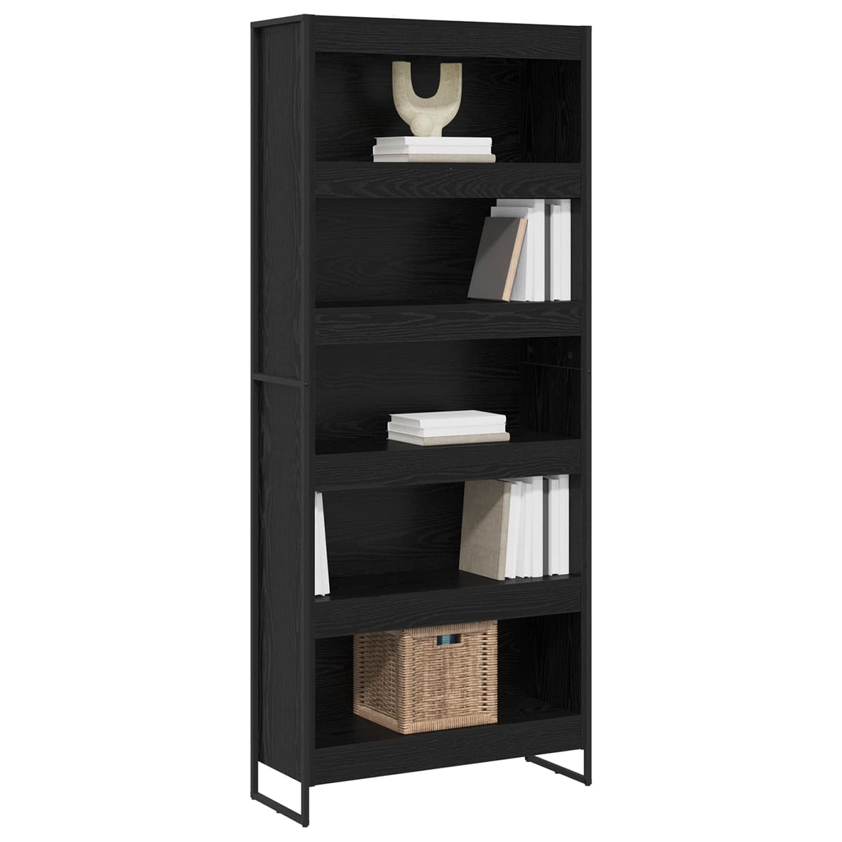 Bogskab 80 x 30 x 189,5 cm Konstrueret træ Sort eg