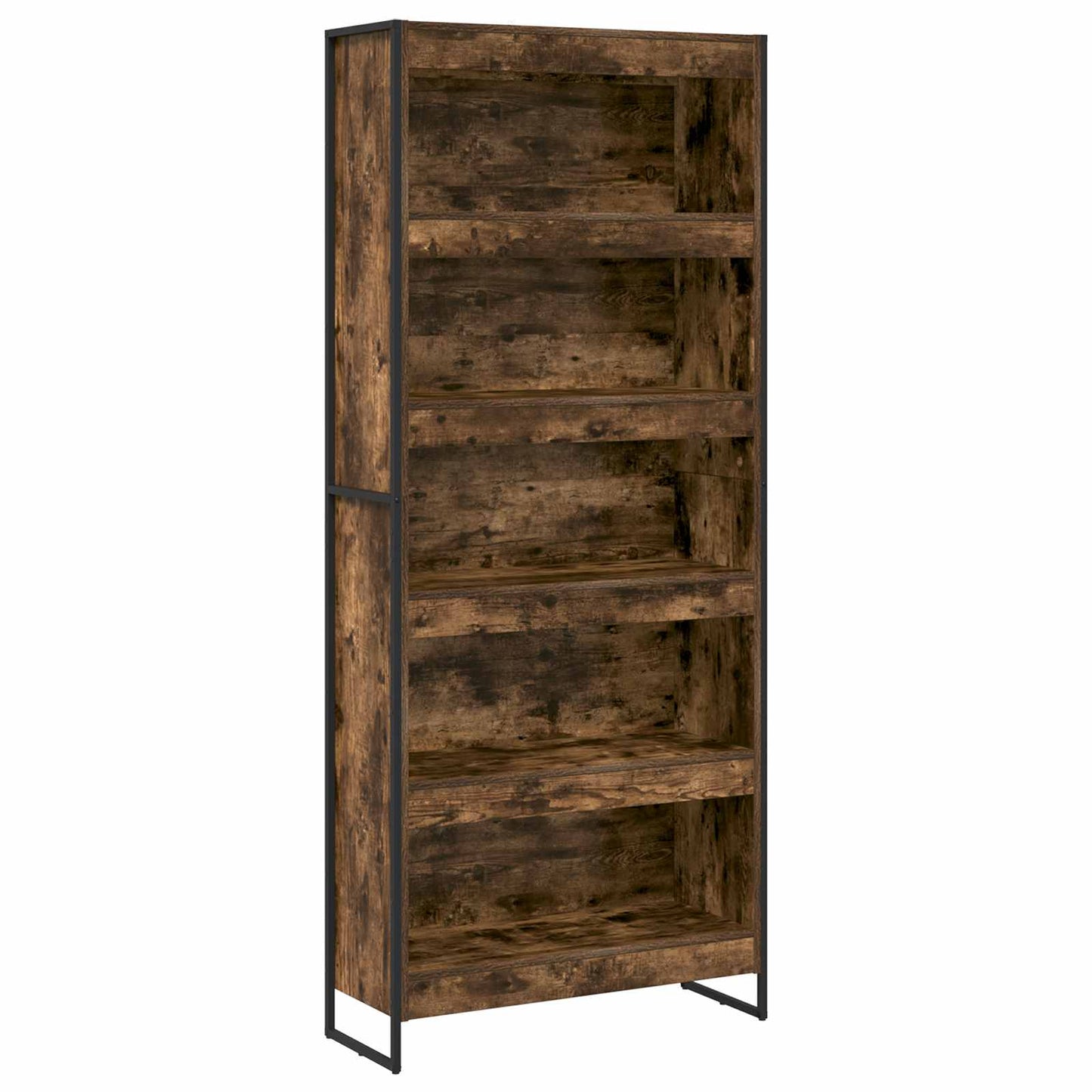 Bogskab 80 x 30 x 189,5 cm Konstrueret træ Røget Eg