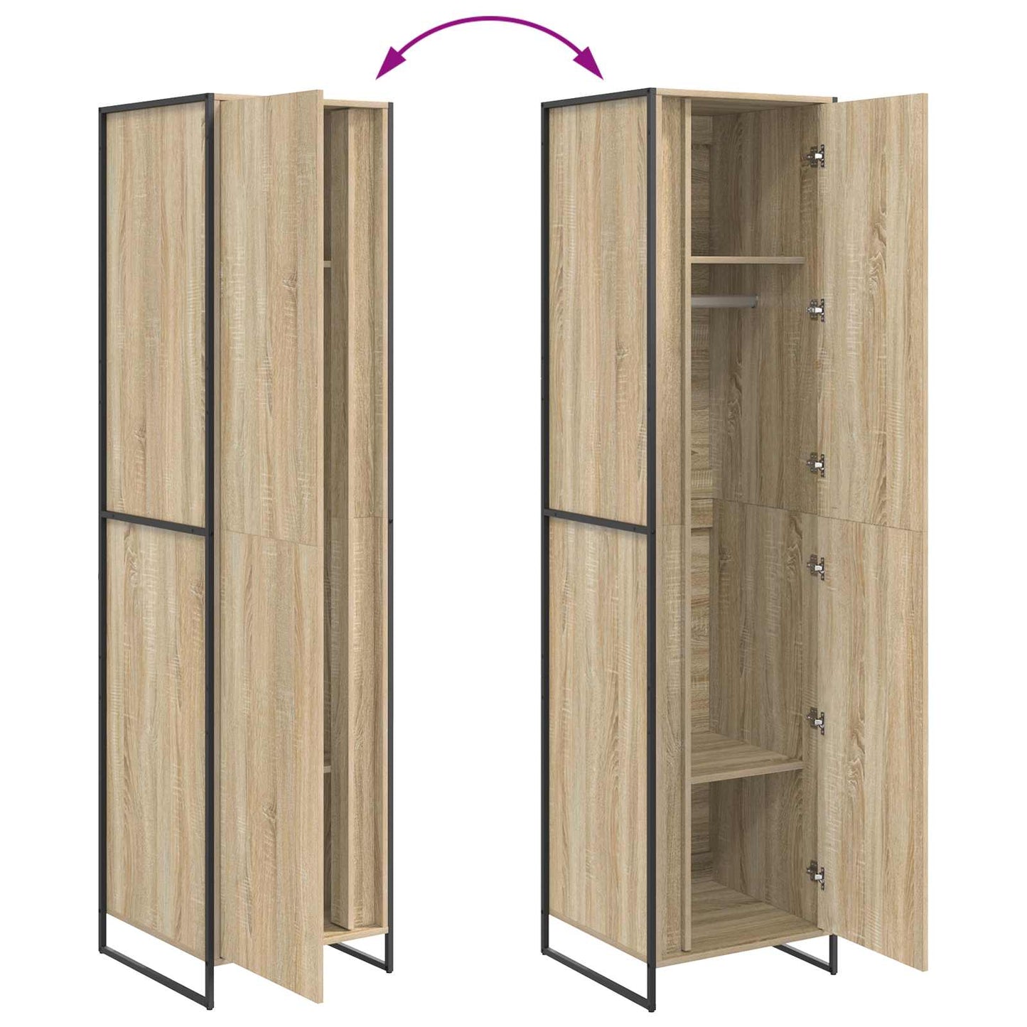 Warderobe Sonoma 50 x 50 x 200 cm Konstrueret træ