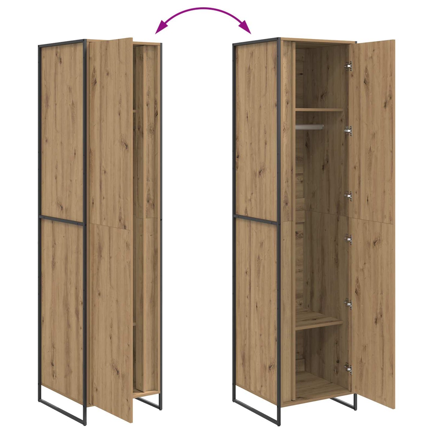 Warderobe Artisan eg 50 x 50 x 200 cm Konstrueret træ