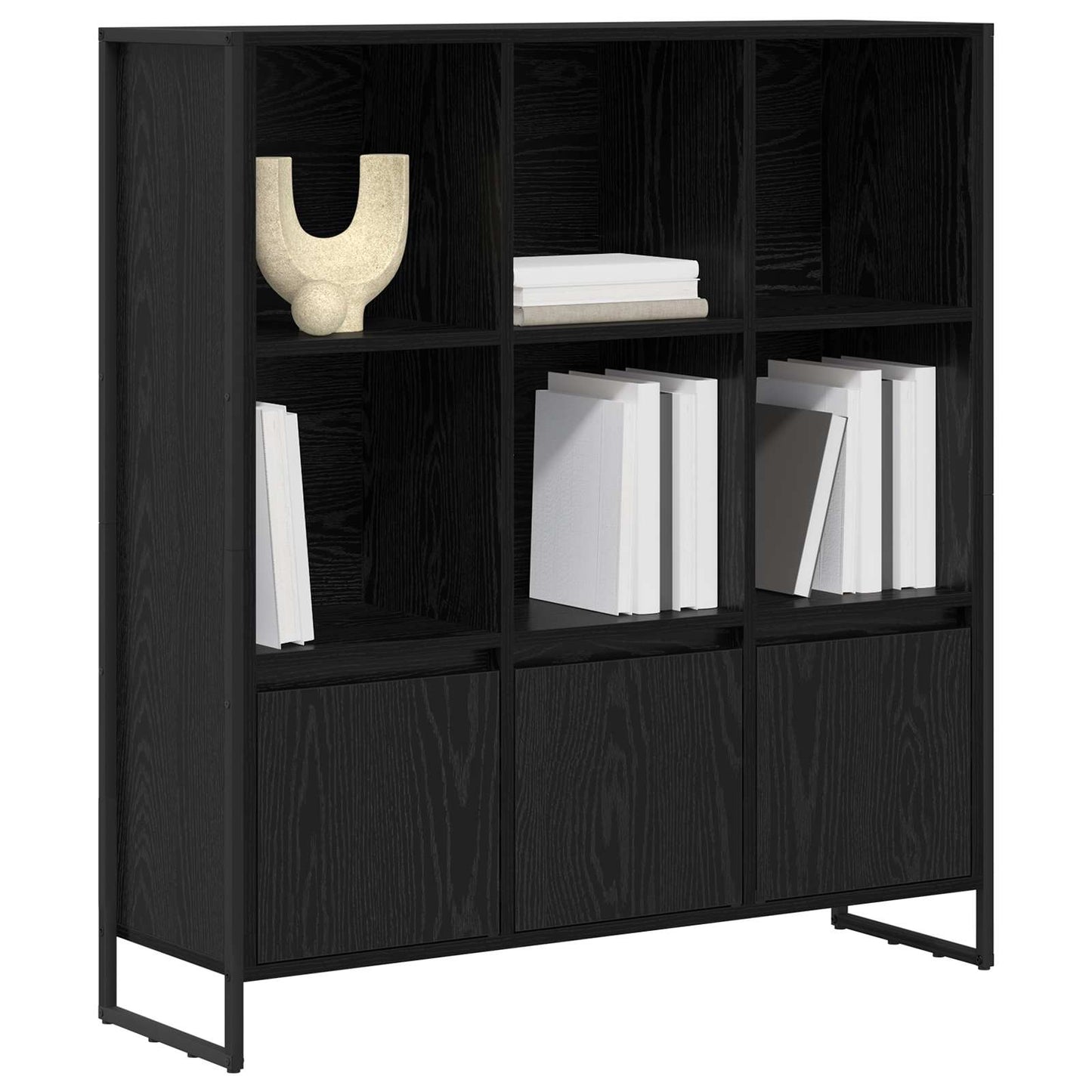 Bogskab 99,5 x 30 x 108 cm Konstrueret træ Sort eg