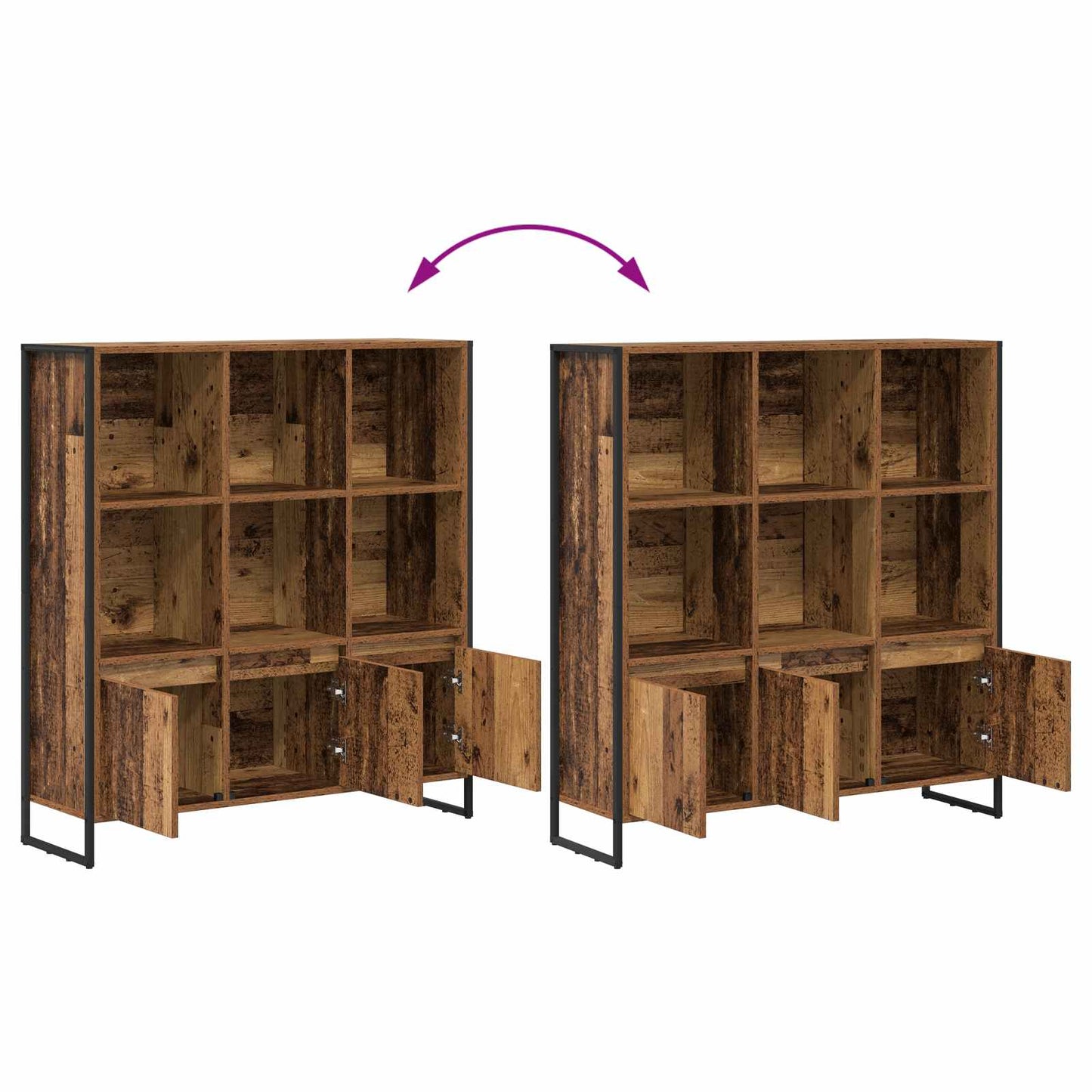 Bogskab 99,5 x 30 x 108 cm Konstrueret træ Gammelt træ