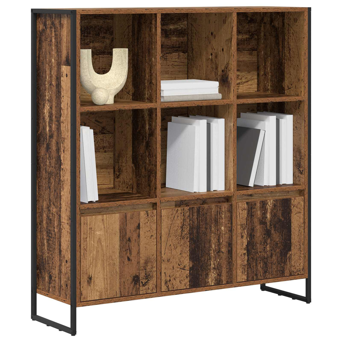 Bogskab 99,5 x 30 x 108 cm Konstrueret træ Gammelt træ