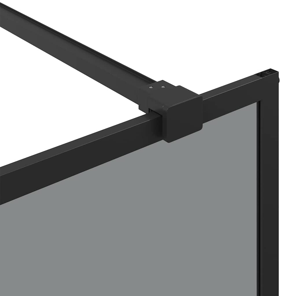 Walk-in brusevæg Sort 80 x 195 cm hærdet glas