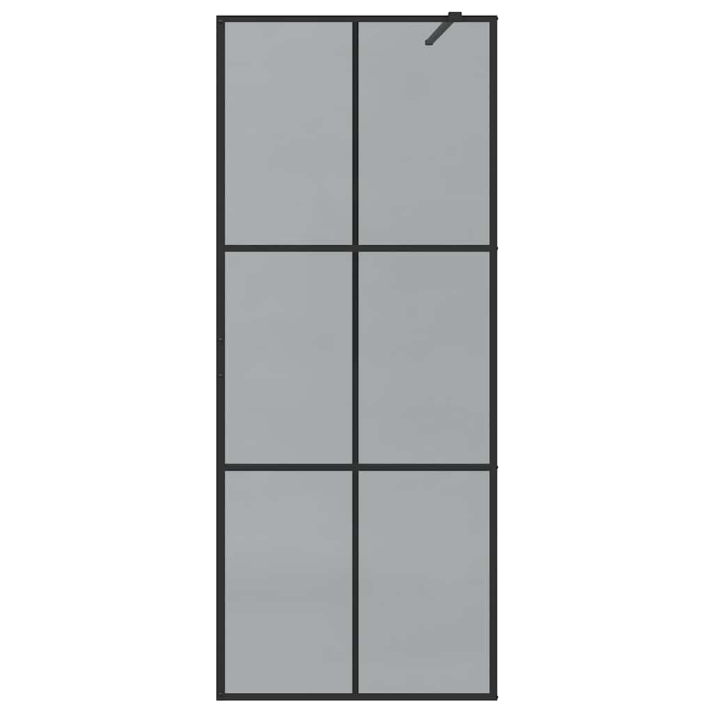 Walk-in brusevæg Sort 80 x 195 cm hærdet glas