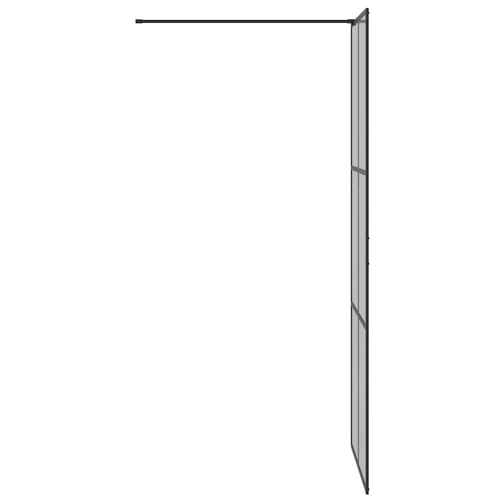 Walk-in brusevæg Sort 80 x 195 cm hærdet glas