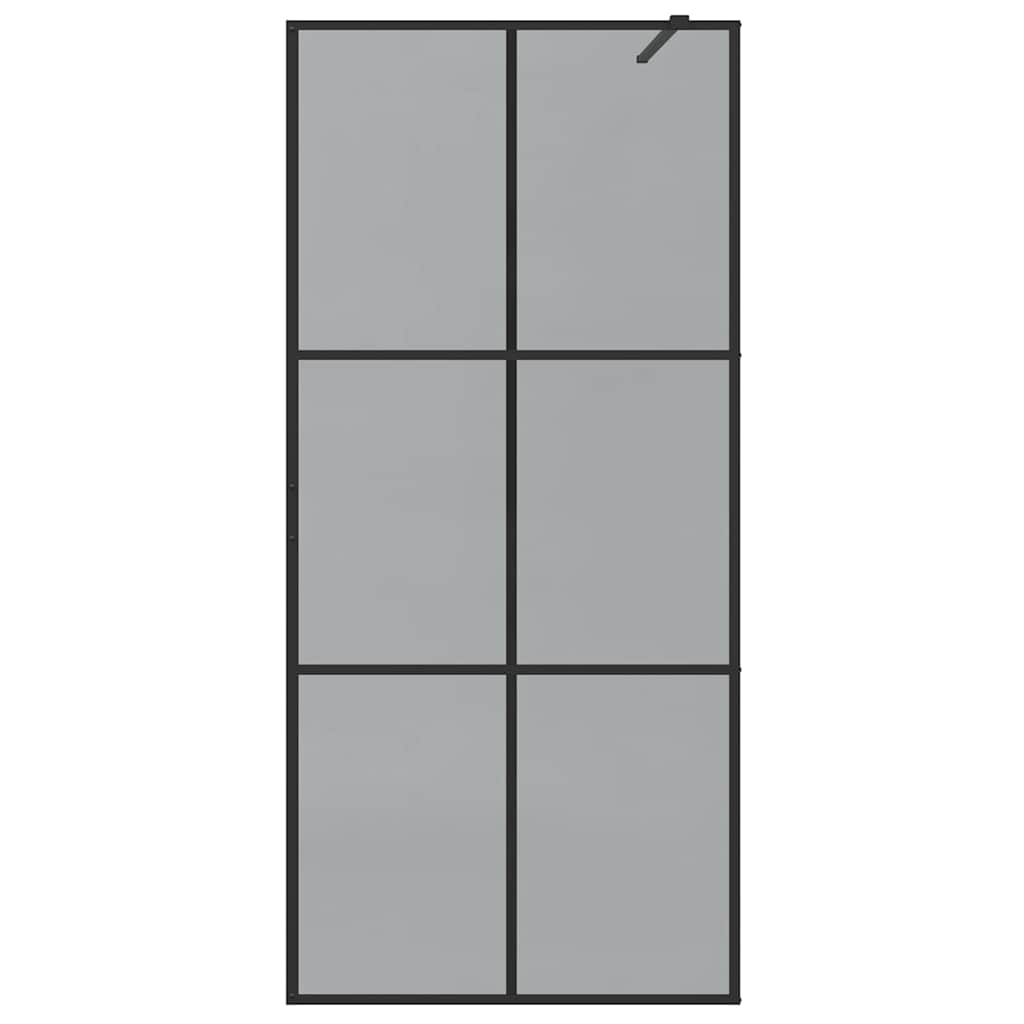Walk-in brusevæg Sort 90 x 195 cm hærdet glas