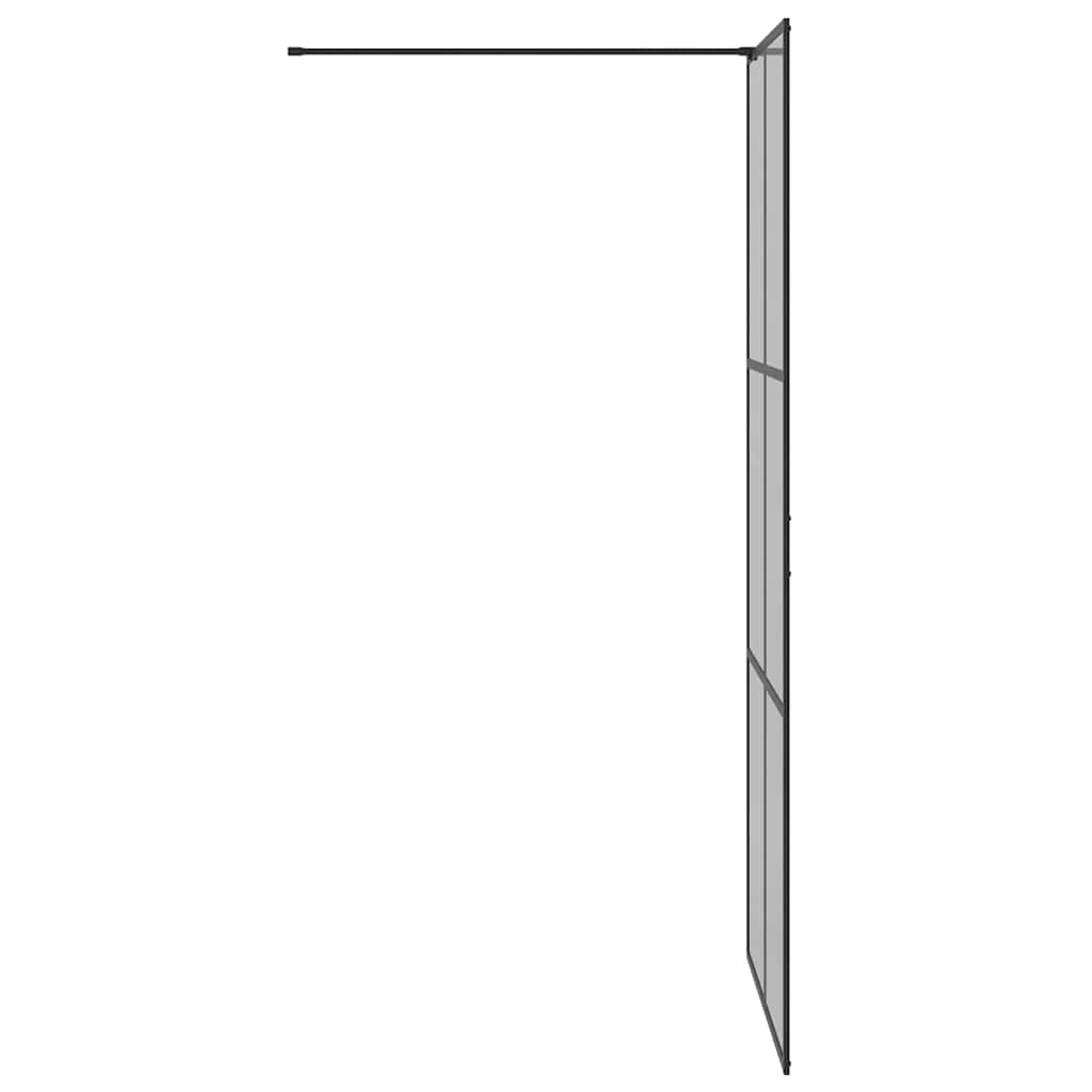 Walk-in brusevæg Sort 90 x 195 cm hærdet glas