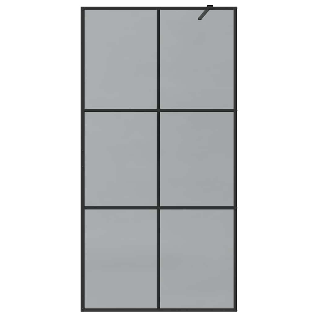 Walk-in brusevæg Sort 100 x 195 cm hærdet glas