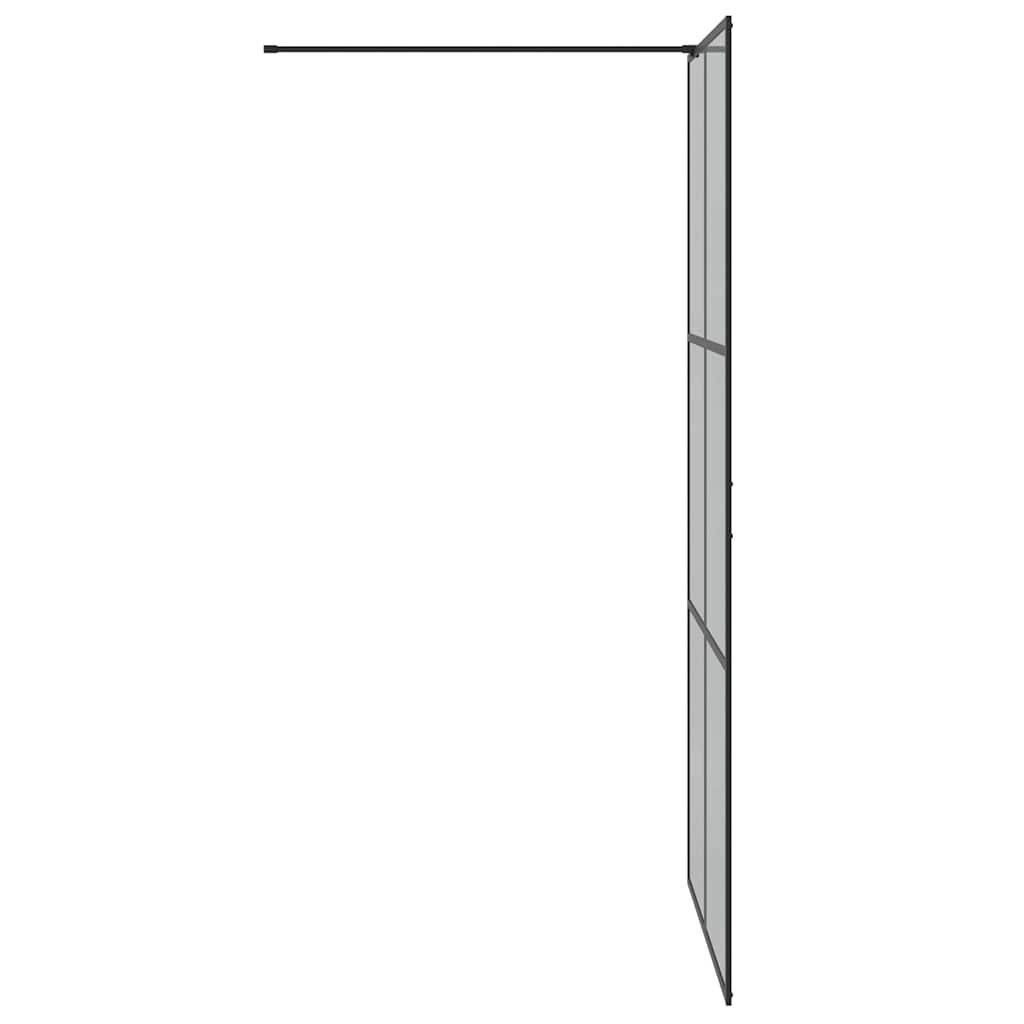 Walk-in brusevæg Sort 100 x 195 cm hærdet glas