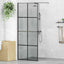 Walk-in brusevæg Sort 80 x 195 cm hærdet glas