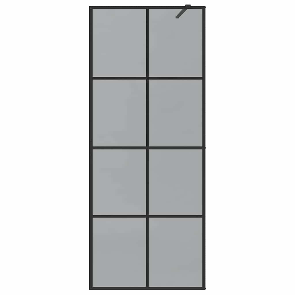 Walk-in brusevæg Sort 80 x 195 cm hærdet glas