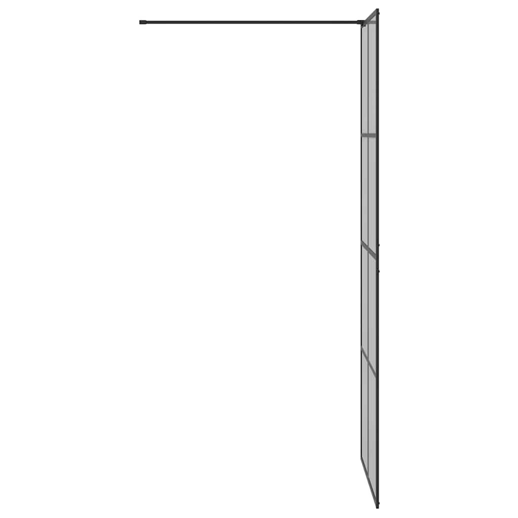 Walk-in brusevæg Sort 80 x 195 cm hærdet glas