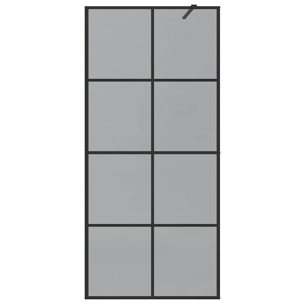Walk-in brusevæg Sort 90 x 195 cm hærdet glas
