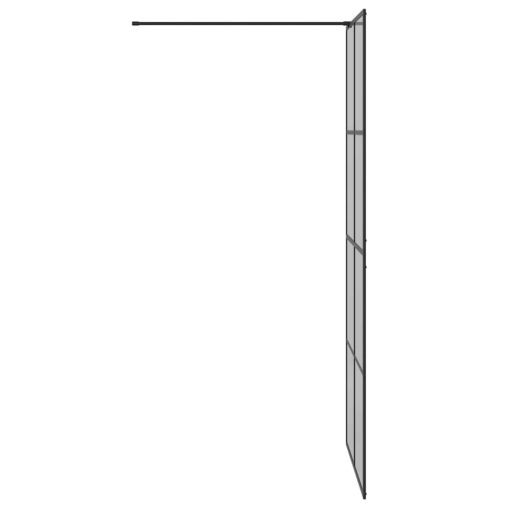 Walk-in brusevæg Sort 90 x 195 cm hærdet glas