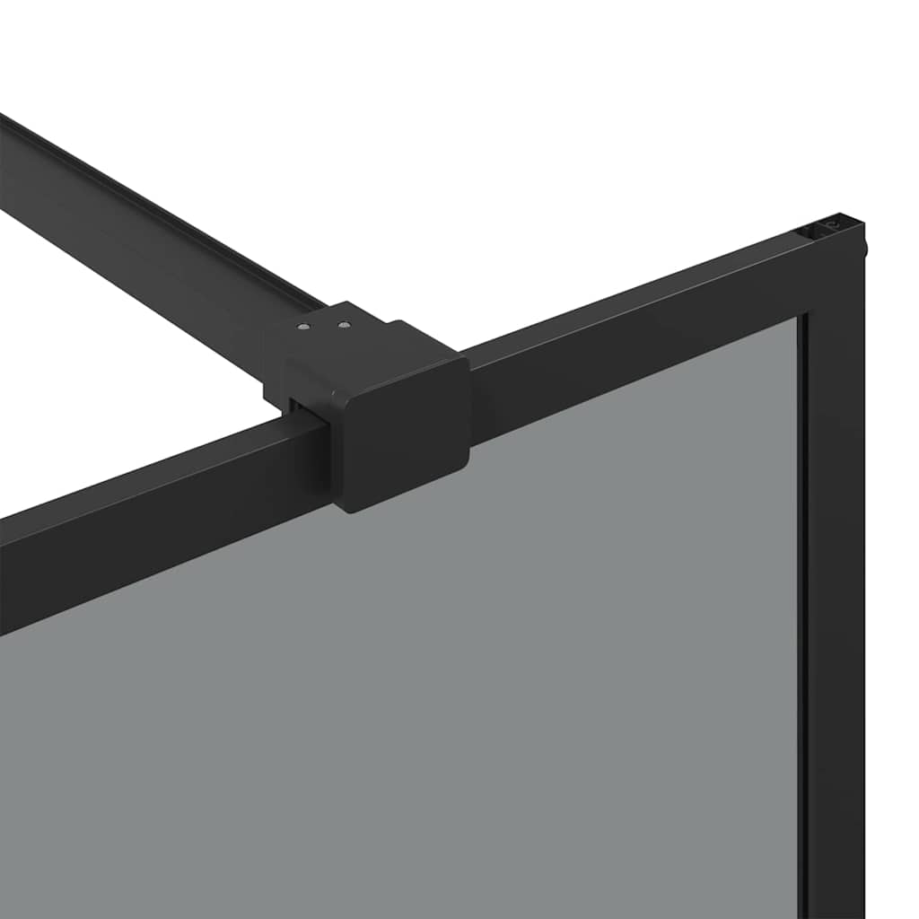 Walk-in brusevæg Sort 100 x 195 cm hærdet glas