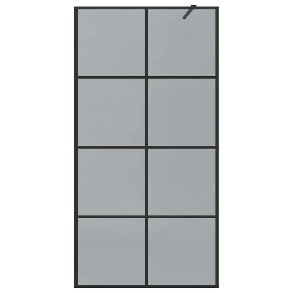 Walk-in brusevæg Sort 100 x 195 cm hærdet glas