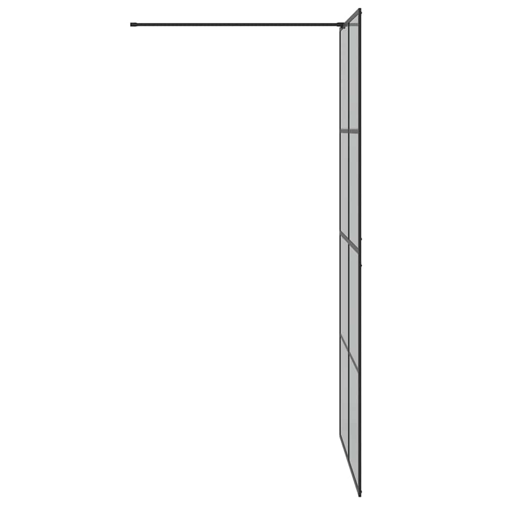 Walk-in brusevæg Sort 100 x 195 cm hærdet glas