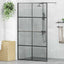 Walk-in brusevæg Sort 115 x 195 cm hærdet glas