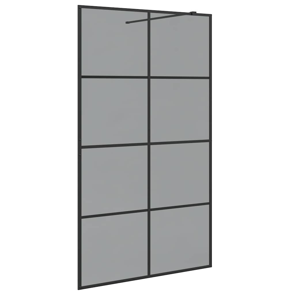 Walk-in brusevæg Sort 115 x 195 cm hærdet glas