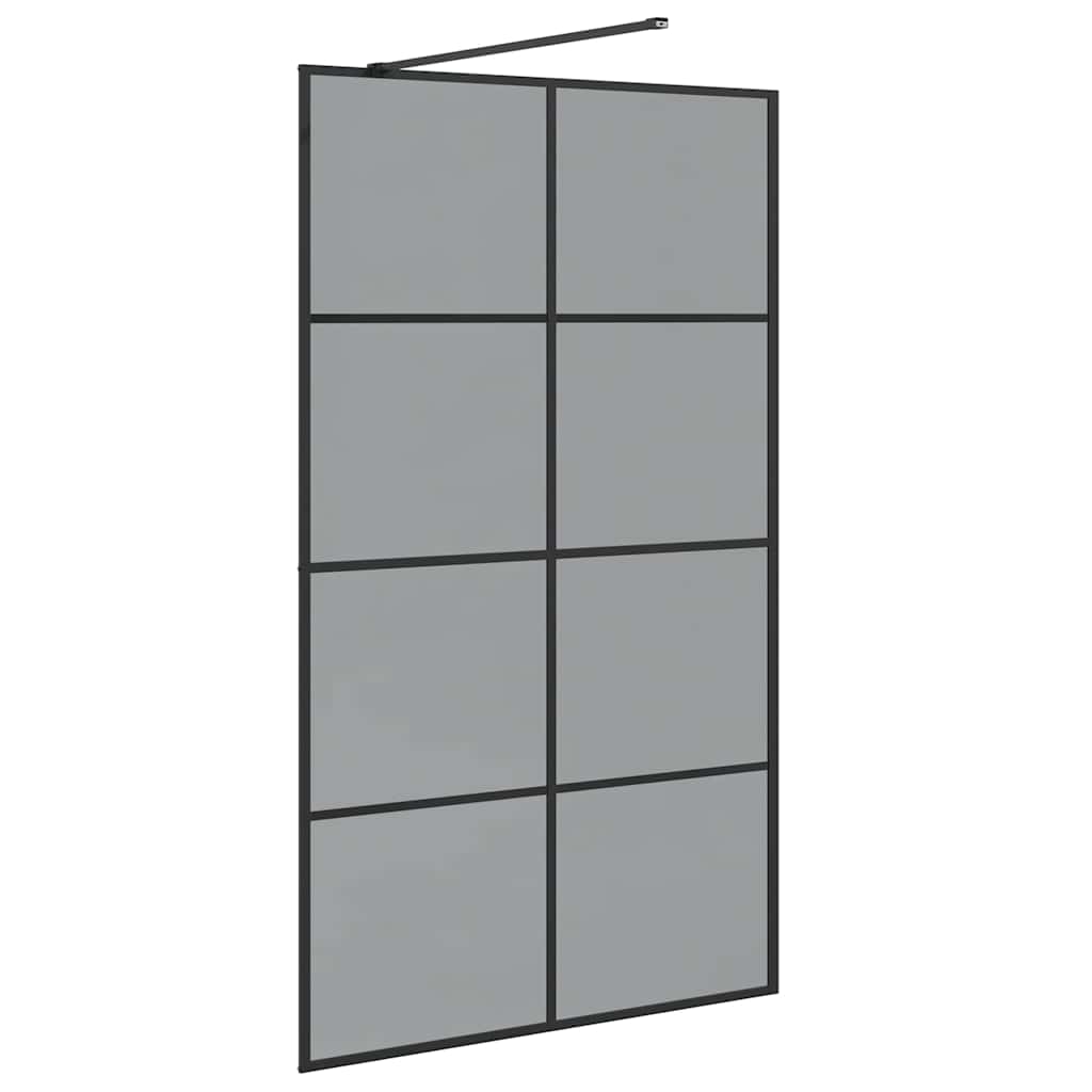 Walk-in brusevæg Sort 115 x 195 cm hærdet glas