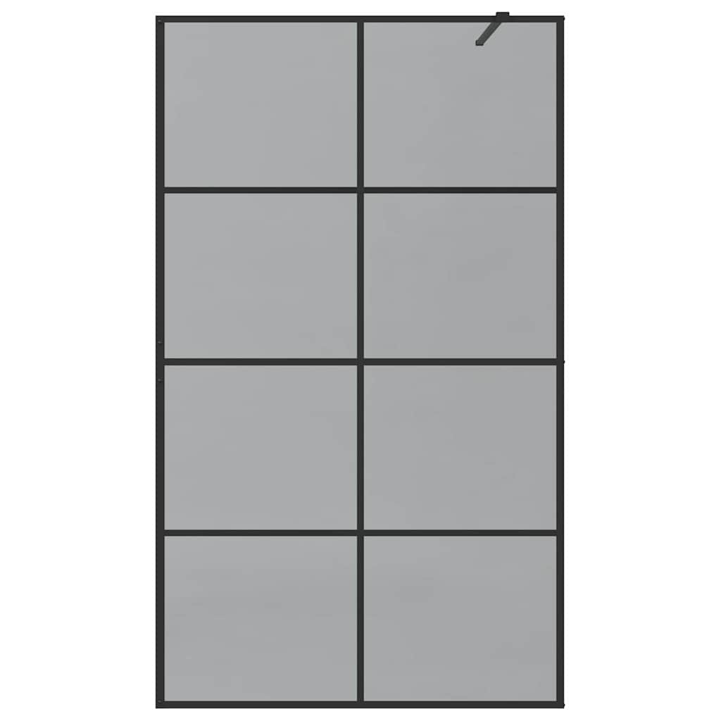 Walk-in brusevæg Sort 115 x 195 cm hærdet glas