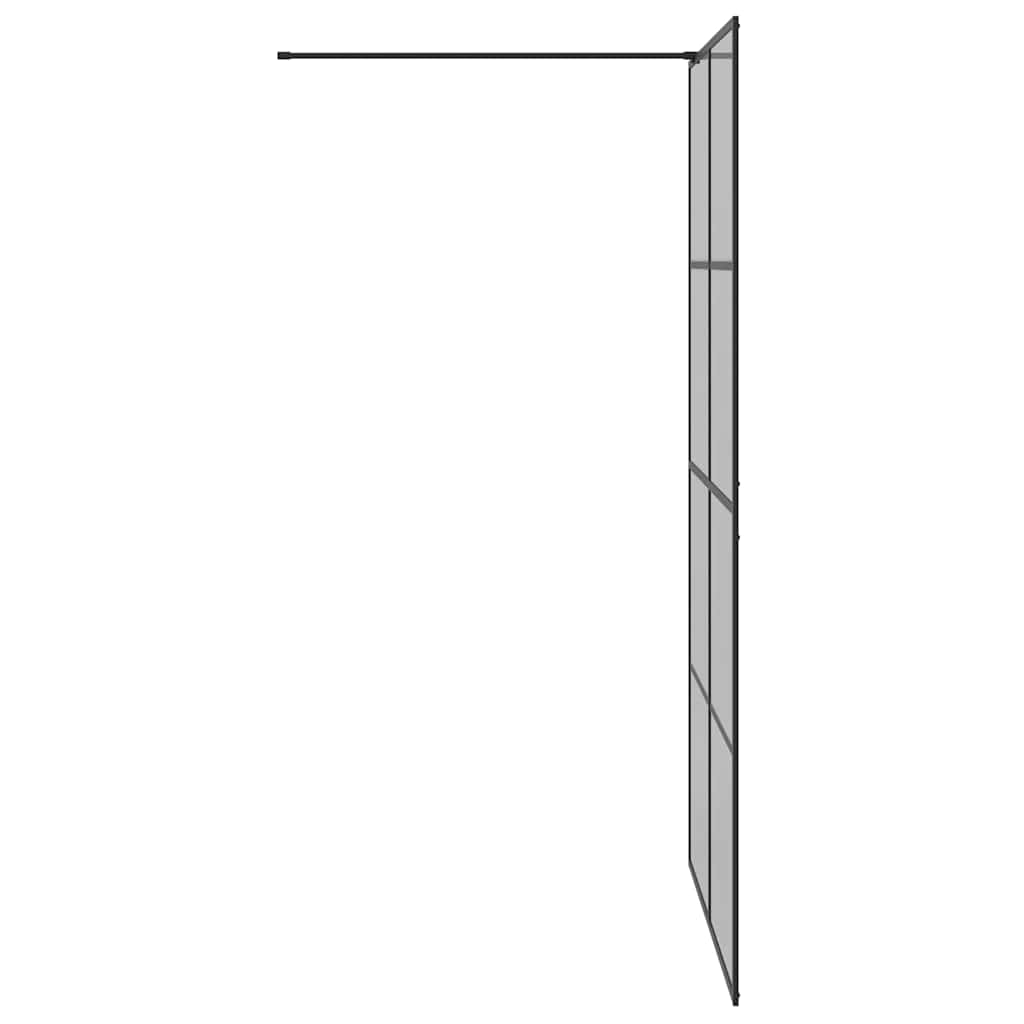 Walk-in brusevæg Sort 115 x 195 cm hærdet glas