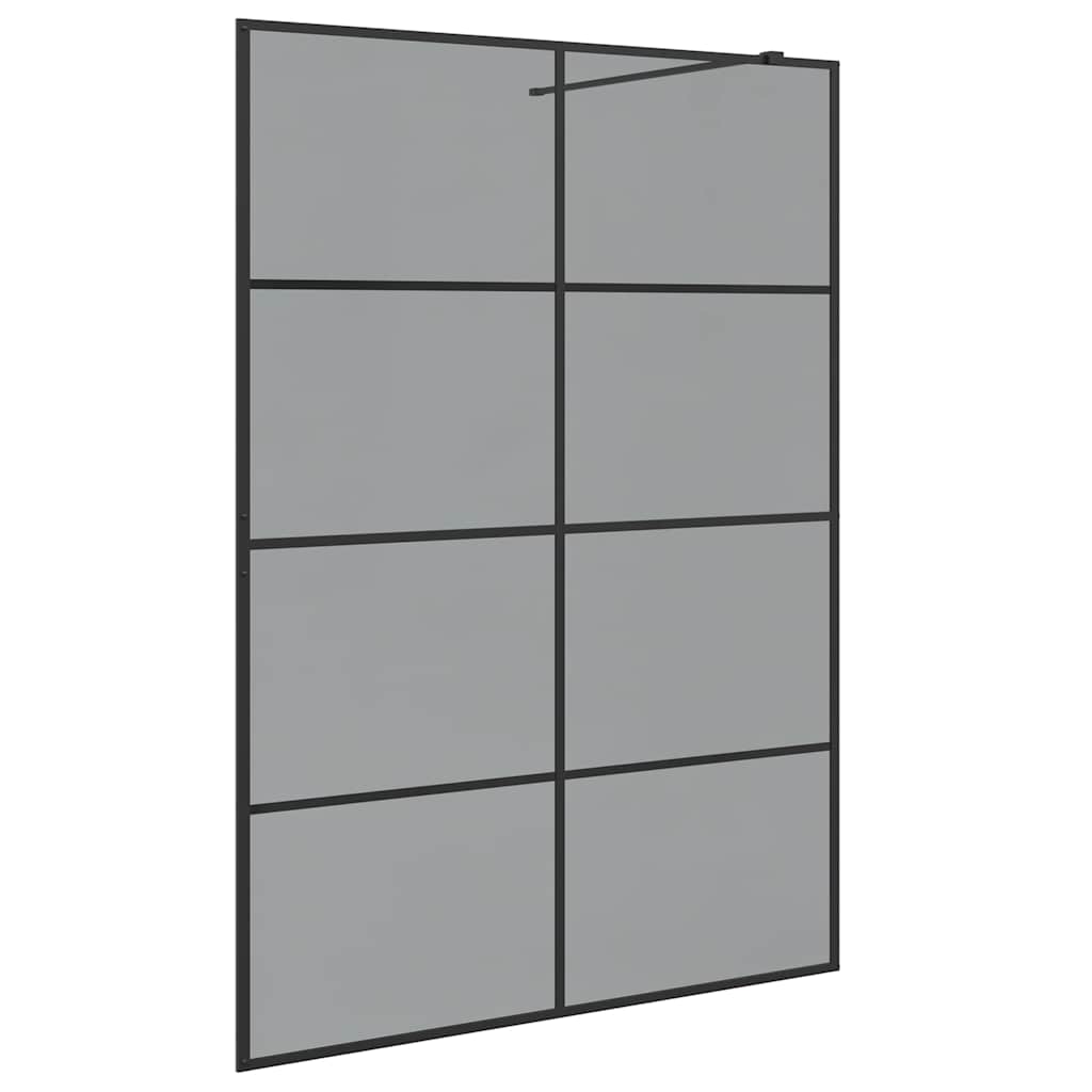 Walk-in brusevæg Sort 140 x 195 cm hærdet glas