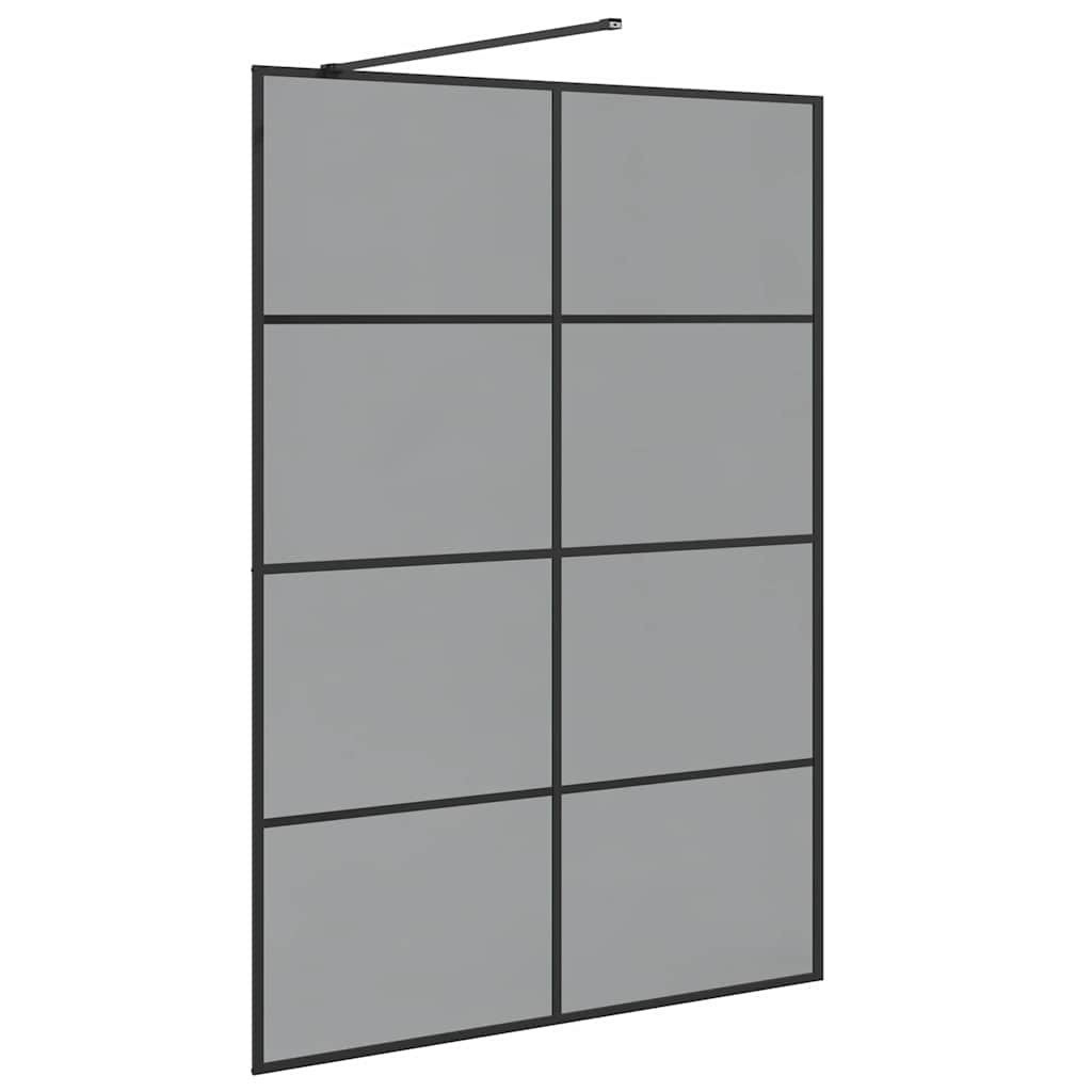 Walk-in brusevæg Sort 140 x 195 cm hærdet glas
