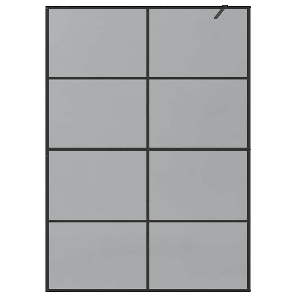 Walk-in brusevæg Sort 140 x 195 cm hærdet glas