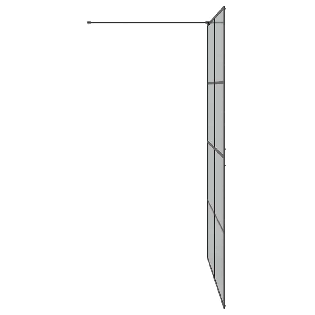 Walk-in brusevæg Sort 140 x 195 cm hærdet glas