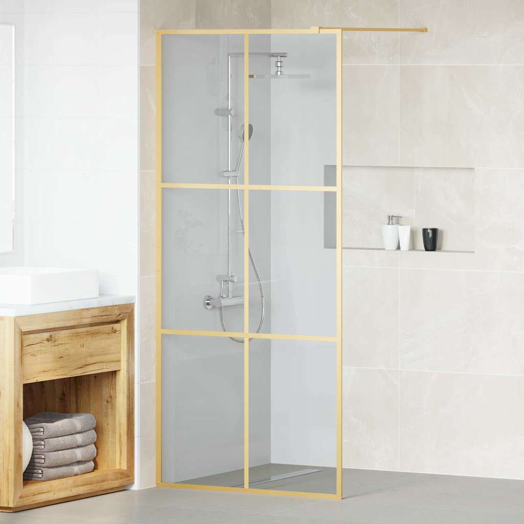 Walk-in brusevæg Guld 90 x 195 cm hærdet glas