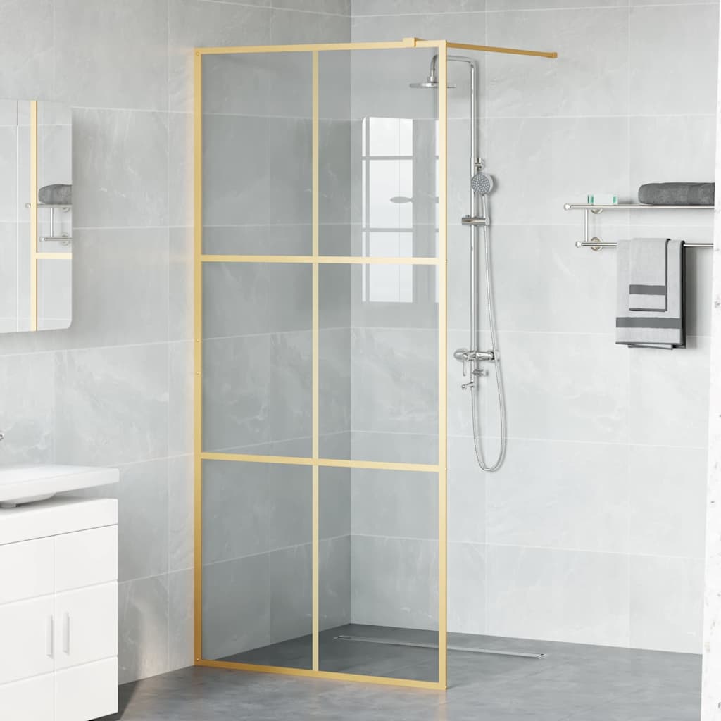 Walk-in brusevæg Guld 90 x 195 cm hærdet glas