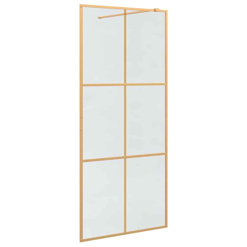 Walk-in brusevæg Guld 90 x 195 cm hærdet glas