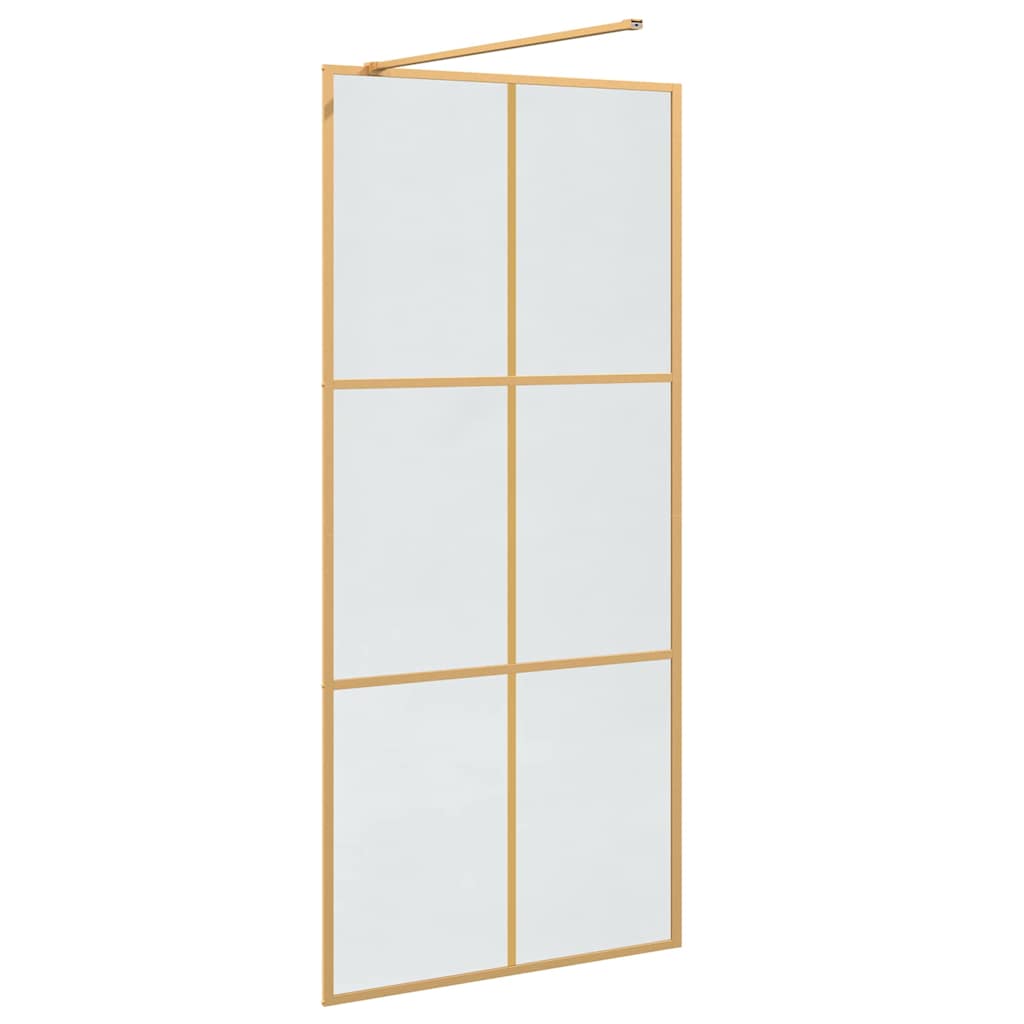 Walk-in brusevæg Guld 90 x 195 cm hærdet glas