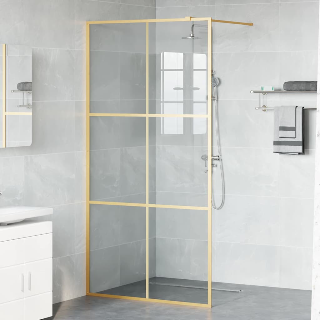 Walk-in brusevæg Guld 100 x 195 cm hærdet glas